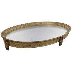 French Empire Style Brass Plateau Mirror or Vanity Tray