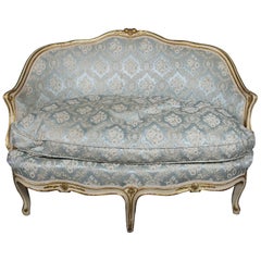 Vintage French Provincial Style Gilt and Upholstered Settee, 20th Century