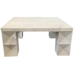 Modernist Coffee Table in Carrara Marble