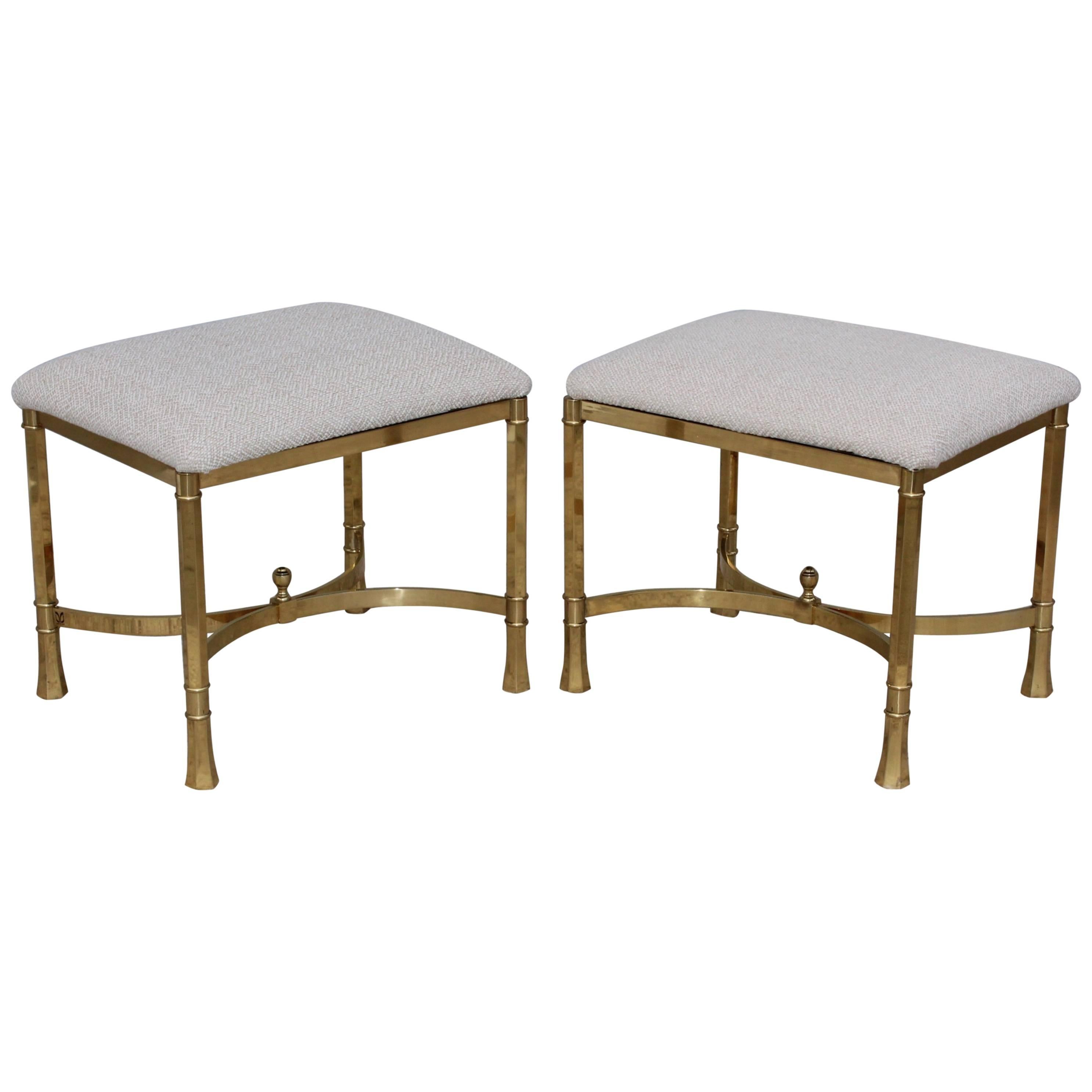 1970s Modern Italian Brass Ottomans For Sale