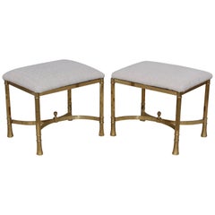 Vintage 1970s Modern Italian Brass Ottomans