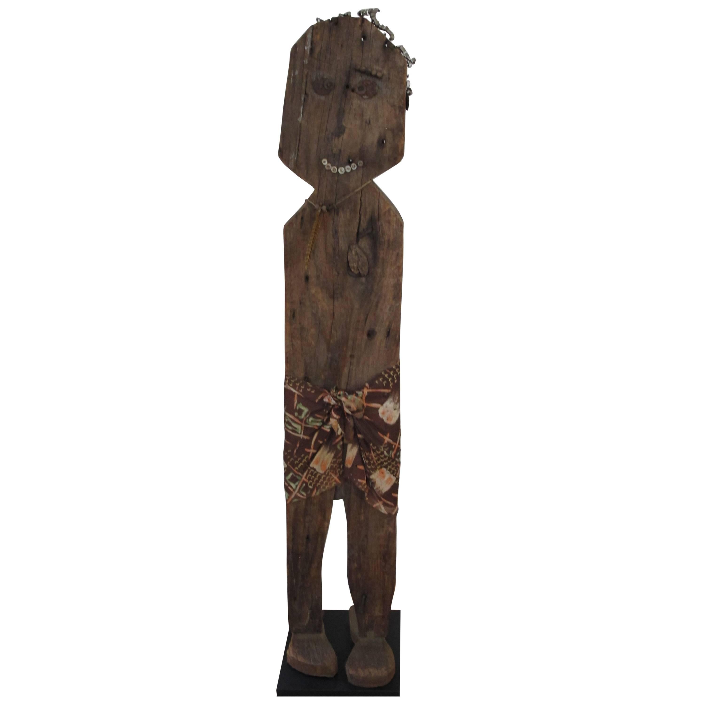 Wood Folk Art Figure For Sale