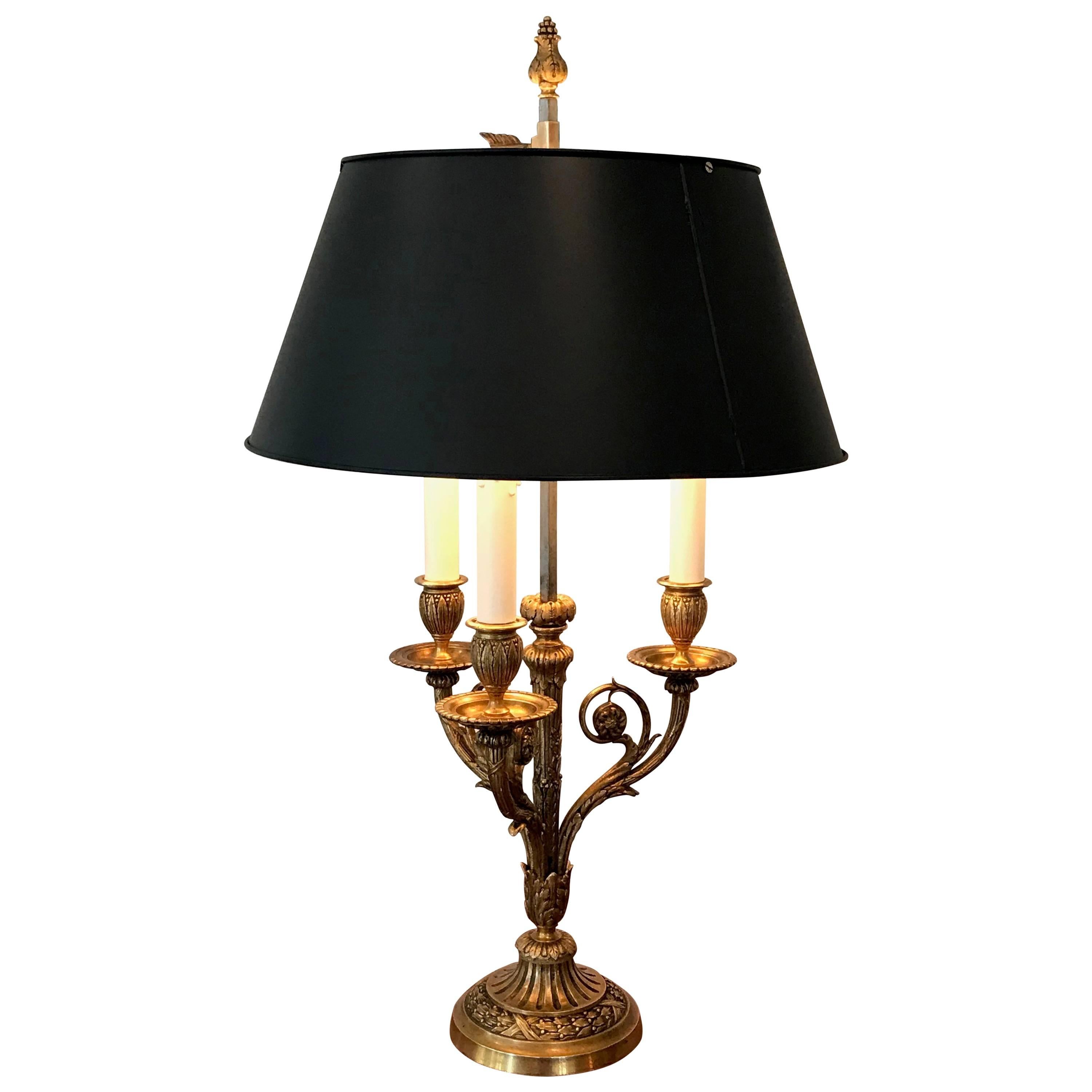 Fumiere et Cie French Doré Bronze Bouillotte Lamp For Sale