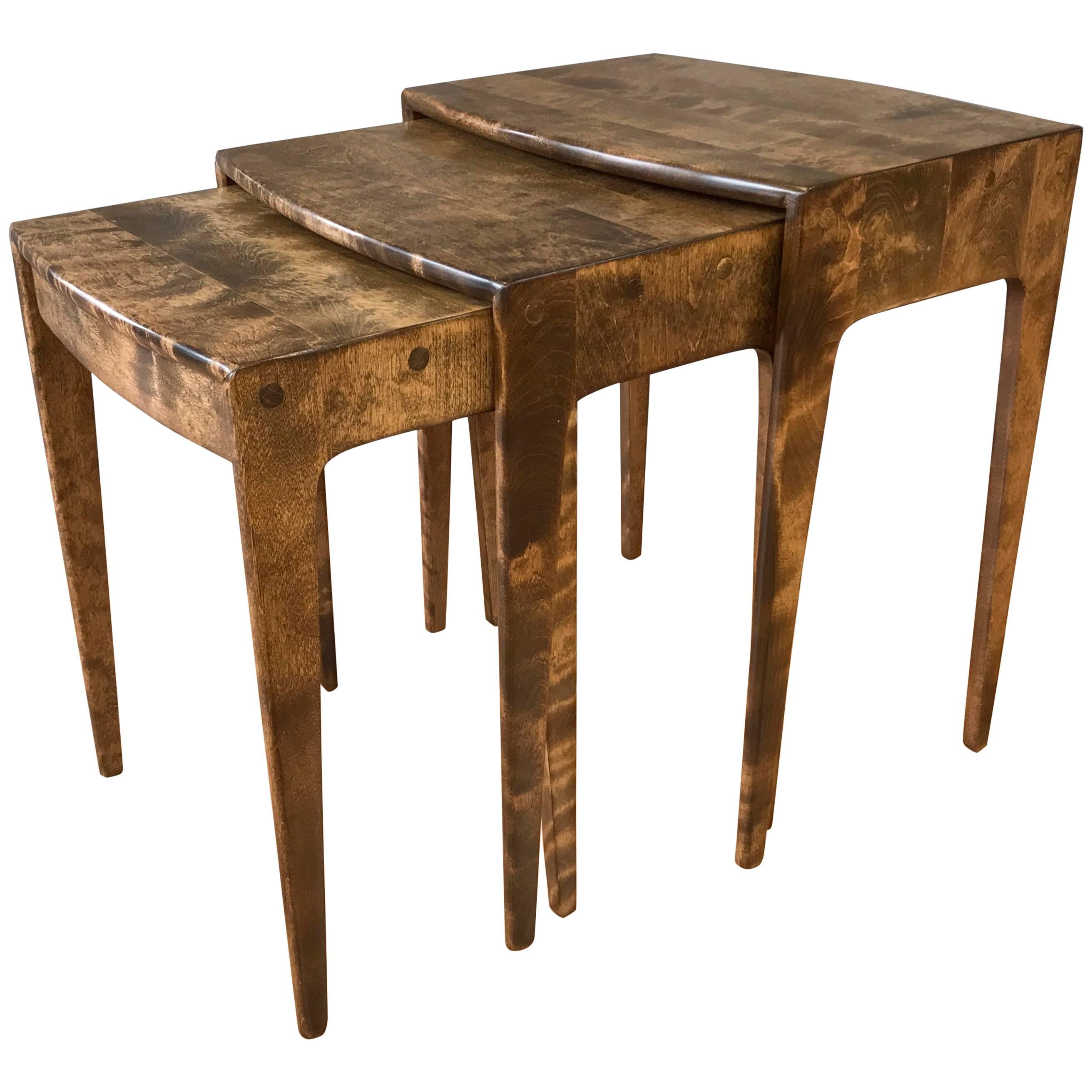 Rare Set of HeywoodWakefield Maple Nesting Tables at 1stDibs heywood