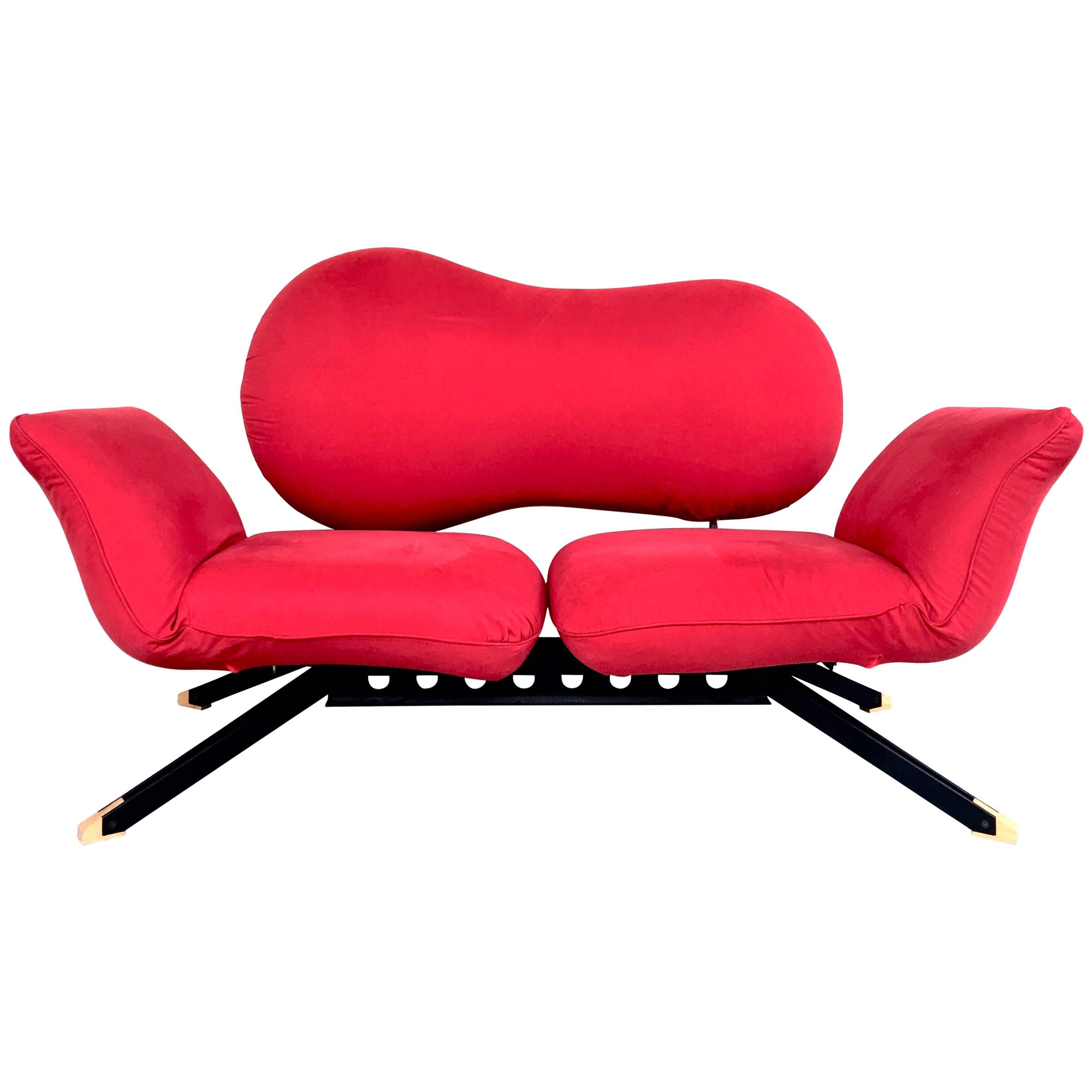 Postmodern Sculptural Red Sofa, Italy For Sale