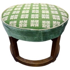 Retro Canvas Ottoman from the 1930s