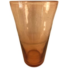 1960s French Large Pink Bubble Biot Style Vase