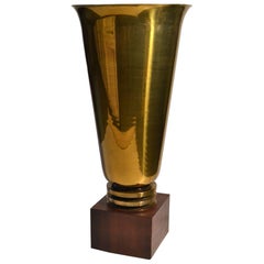 Large Art Deco Torchiere Lamp in Brass from France, 1920s