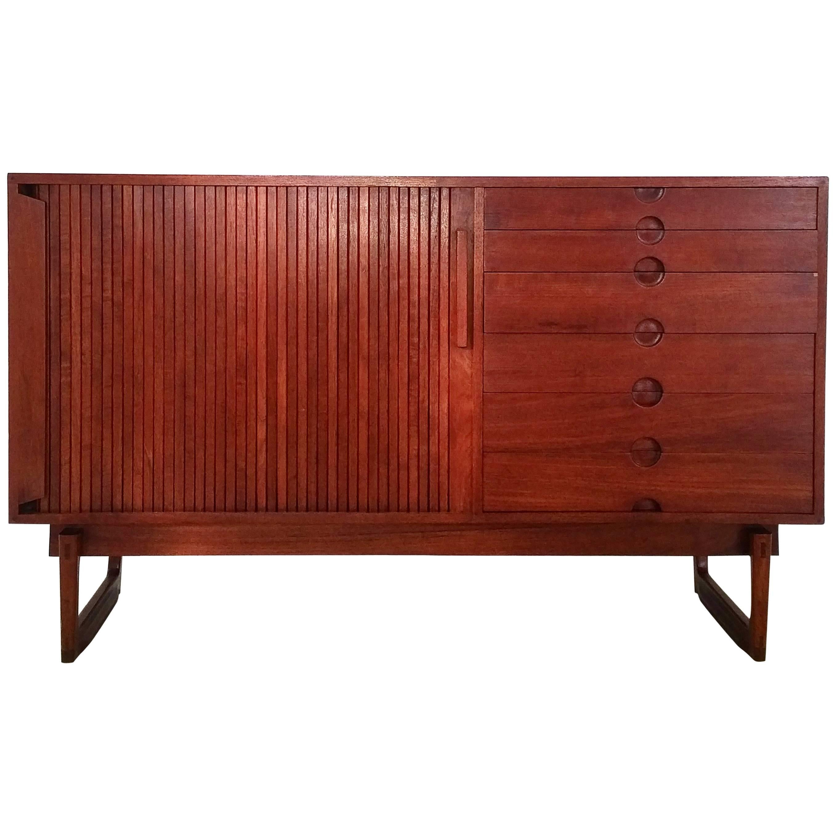 Midcentury Tambour Sideboard, Italy For Sale