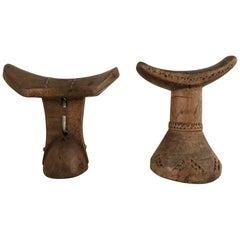 Two Turkana African Headrests, Ethiopian from the Dassanetch People