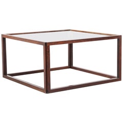 Scandinavian Coffee Table Rosewood and Glass