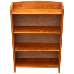 Antique Small Adjustable Beech Bookcase Display Shelves, circa 1920