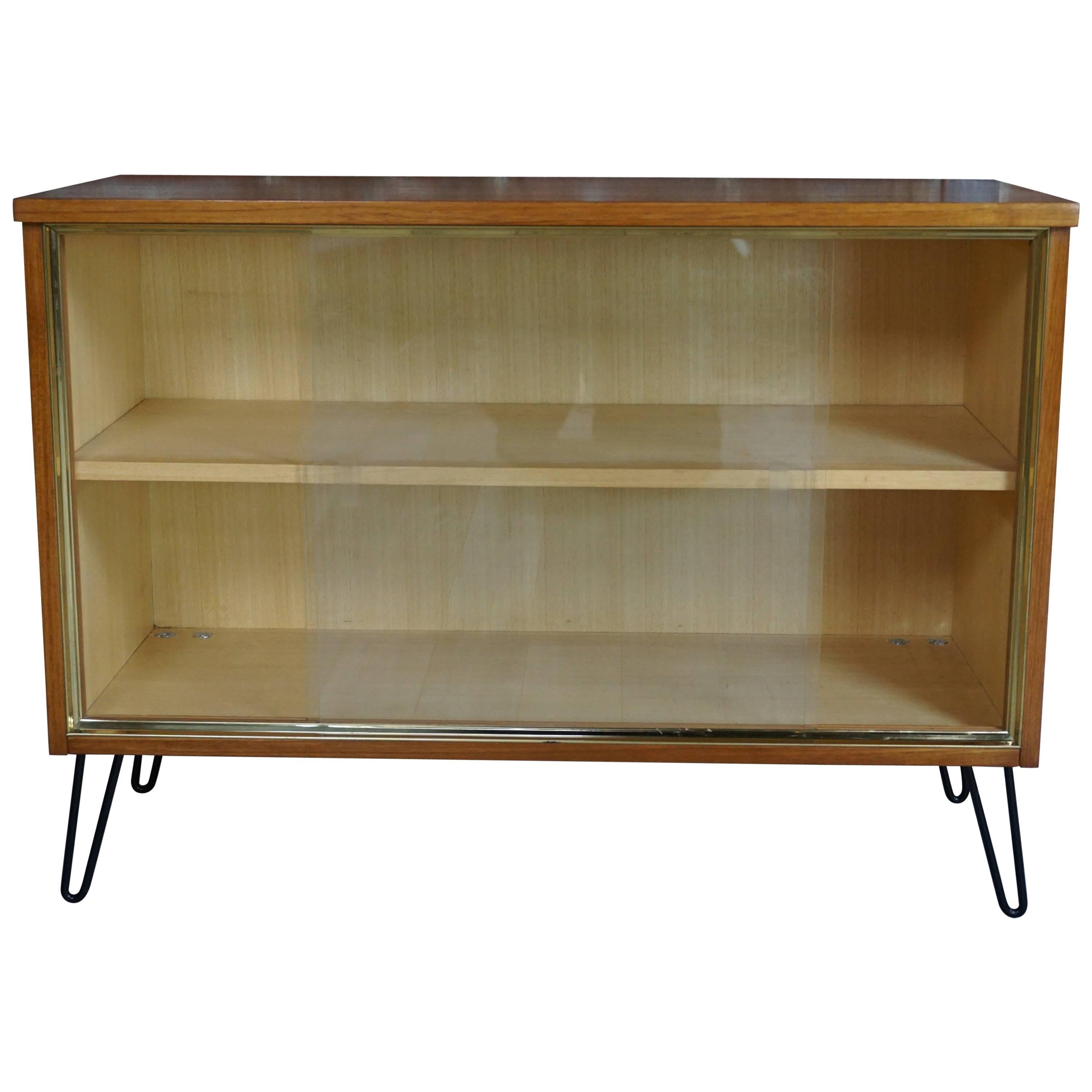 1950s Teak and Glass Display Case Cabinet