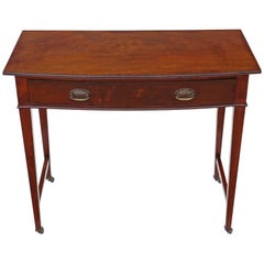 Antique Victorian circa 1900 Bow Front Mahogany Writing Table Desk Dressing