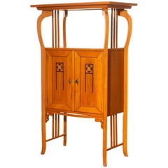 1920s, Elm Art Nouveau Cabinet