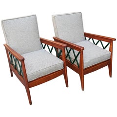 Pair of 1980s Armchairs in the Style of Paolo Buffa