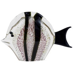 Sculpture de poisson en verre de Murano soufflé à la bouche signée Mario Badioli:: Italie:: 1970