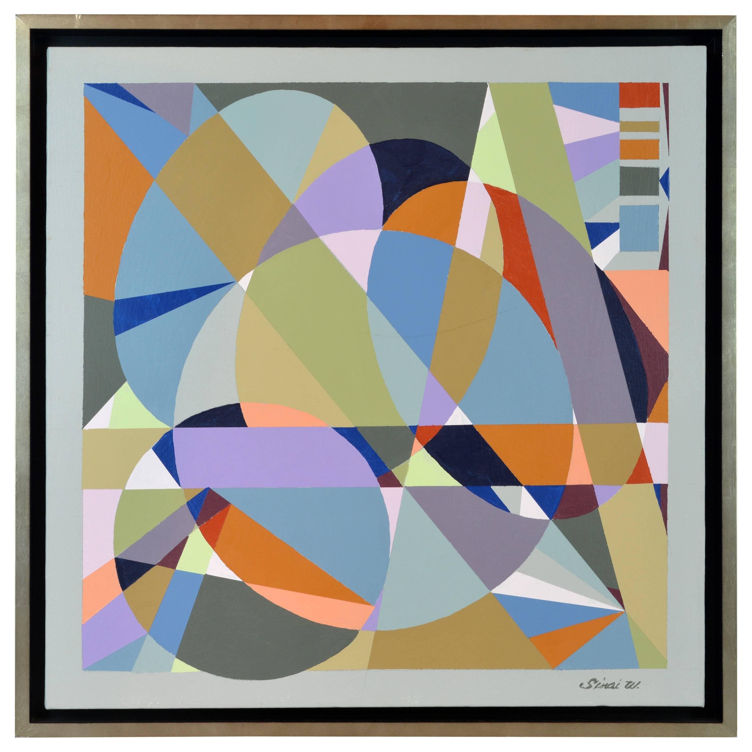 Contemporary Abstract Oil by Sinai M. Waxman, Well Exhibited American Artist