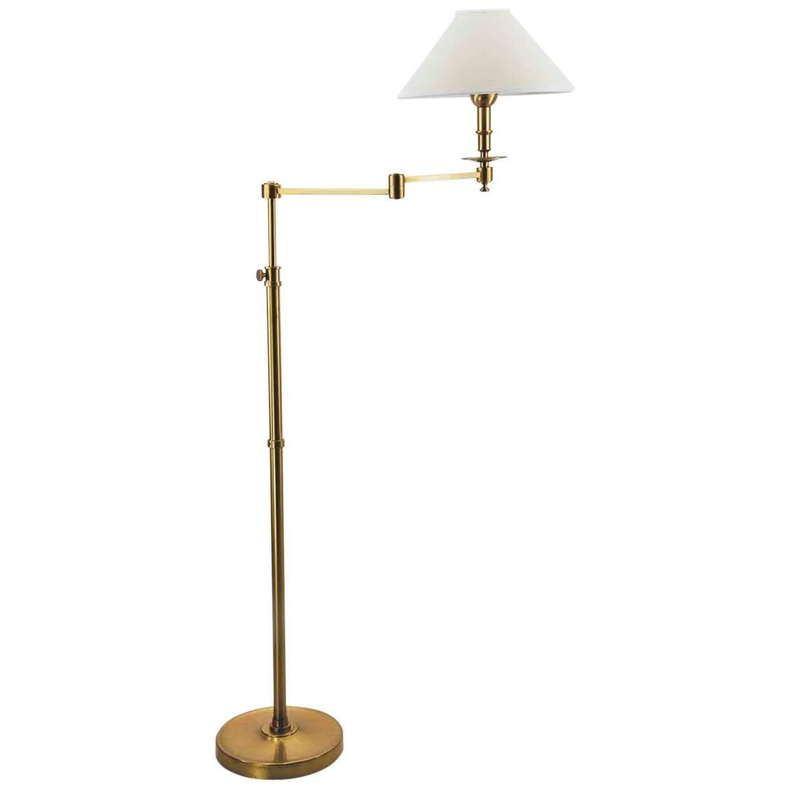 Floor Lamp with Ajustable Arm in Brass, Midcentury Modern
