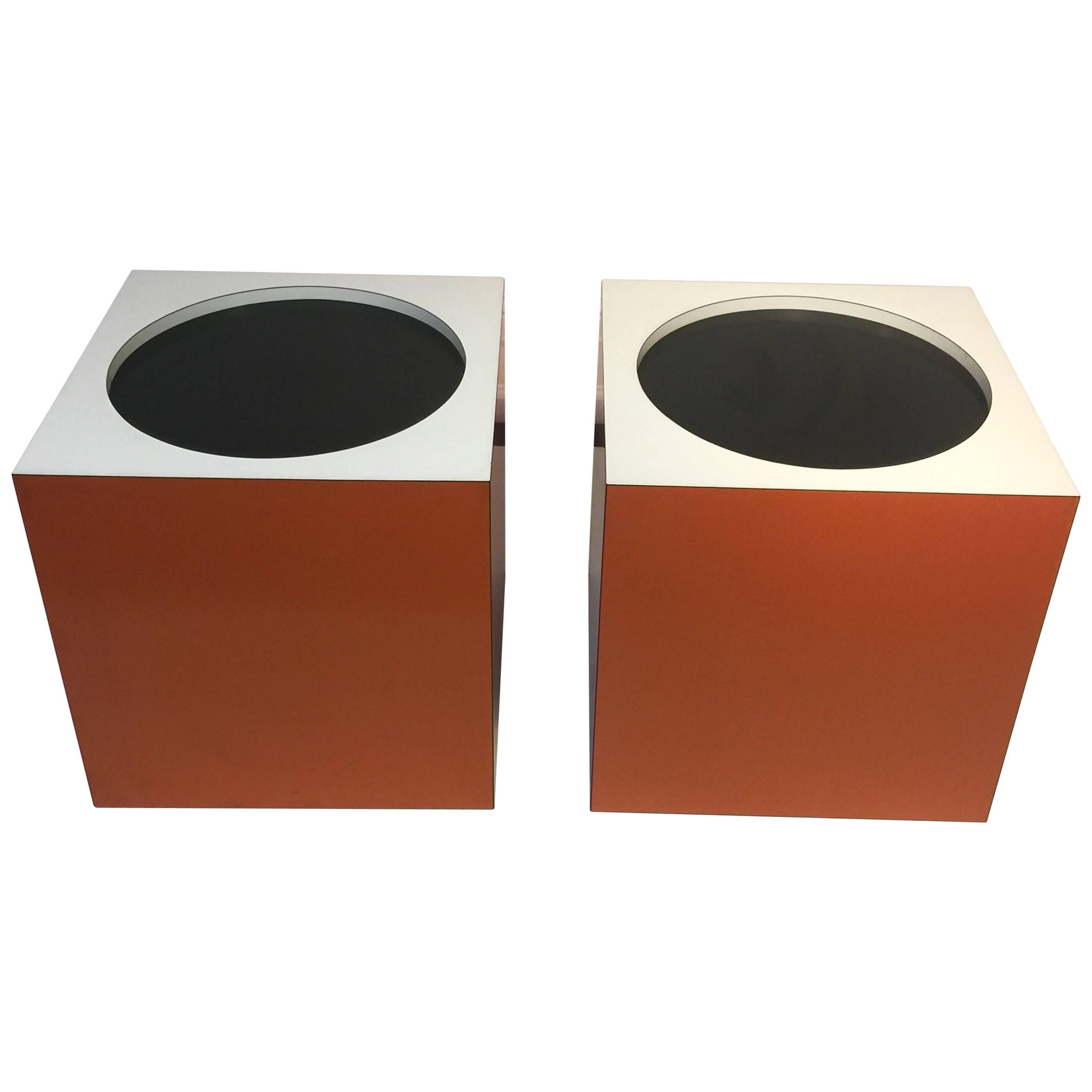 Mod Verner Panton Style Cube Side Tables/Stools For Sale