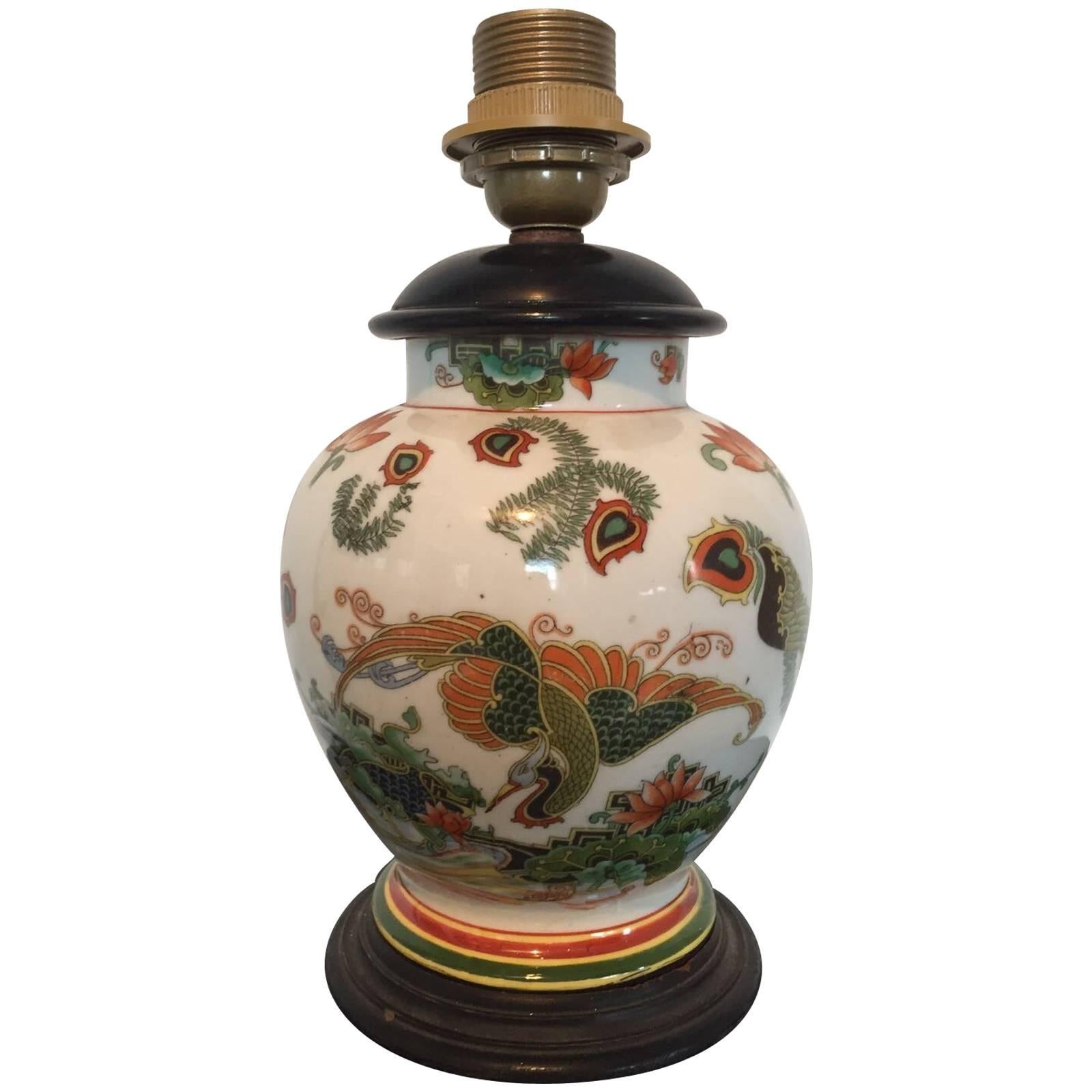 20th Century Japanese Ceramic Table Lamp, Showa Period 1930 For Sale