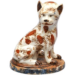 Early Staffordshire Pottery Whimsical Cat, Early 19th Century