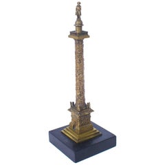 Antique French Grand Tour Bronze Model of Vendome Column, 19th Century