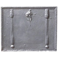 18th Century French 
Pillars with flower
 Fireback