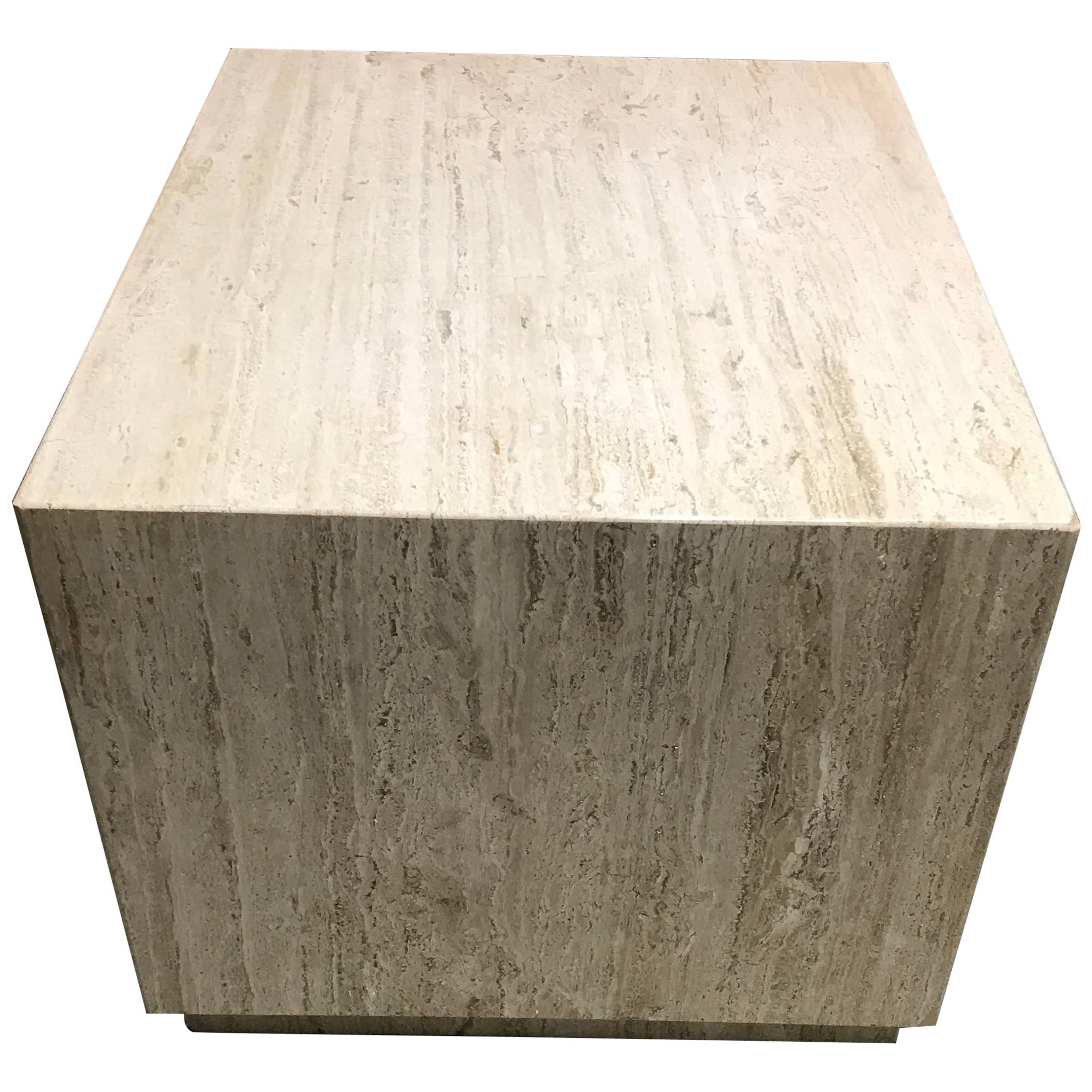 Travertine Large Cube Coffee Table For Sale