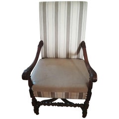 Italian 18th Century walnut white Throne
