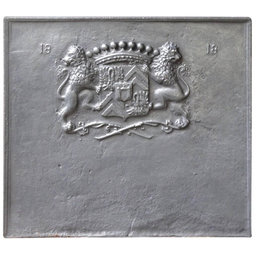 19th Century French Coat of Arms Fireback