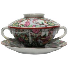 Vintage Famille Rose Tea or Soup Set