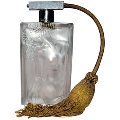 Huge Art Deco Hoffman Atomizer Perfume Bottle With Embossed Nude
