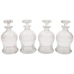 Vintage Set of Four Art Deco Decanters, circa 1930