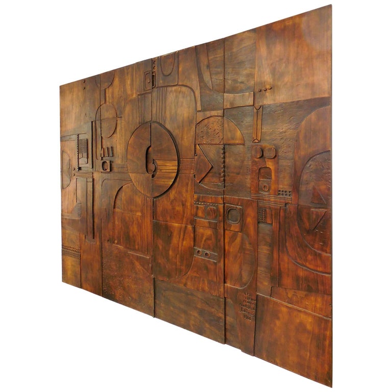 Rare Nerone and Patuzzi Monumental Four Panels Sculpture, 1966 at 1stDibs
