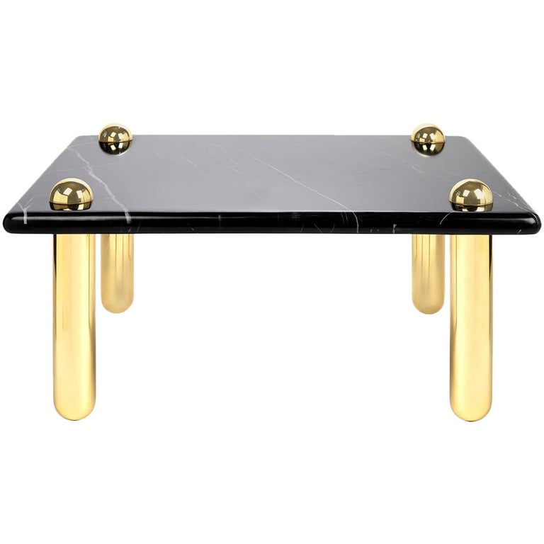 Ultra Black Marble Cocktail Table For Sale at 1stdibs