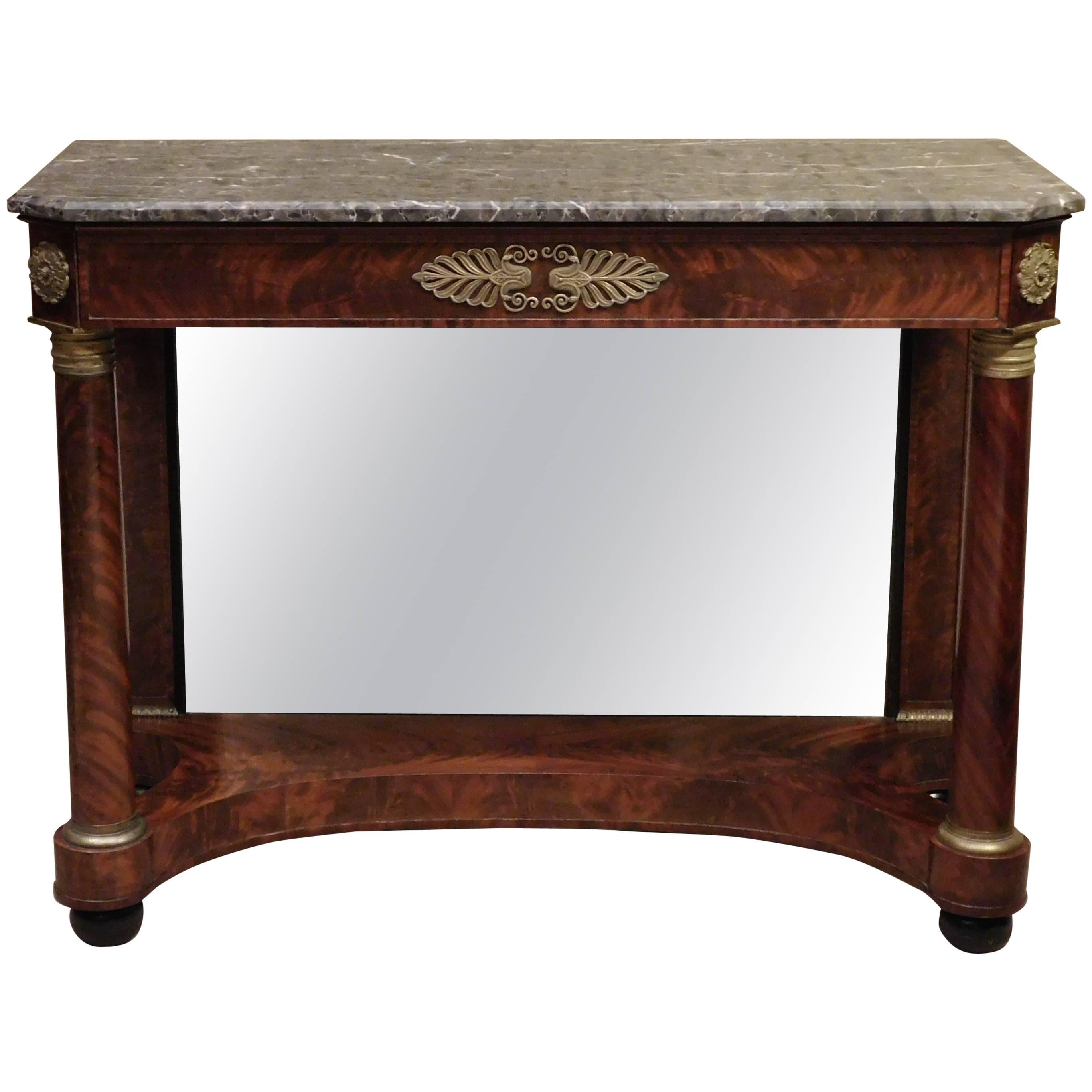 Napoleon III Marble-Top Empire Style Console, France, circa 1870 For Sale