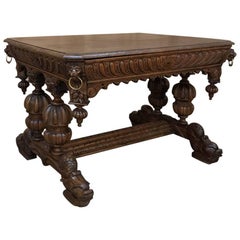 19th Century, French Renaissance Dolphin Desk, Writing Table