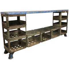 Used Blue Industrial Shelving Unit by Hrdla Design