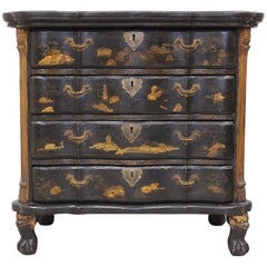 Rare Mid-18th Century Chinese-Export Serpentine Lacquer Commode