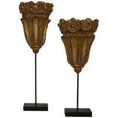 Couple of 18th Century, French Baroque Gilded Bouquet Ornaments