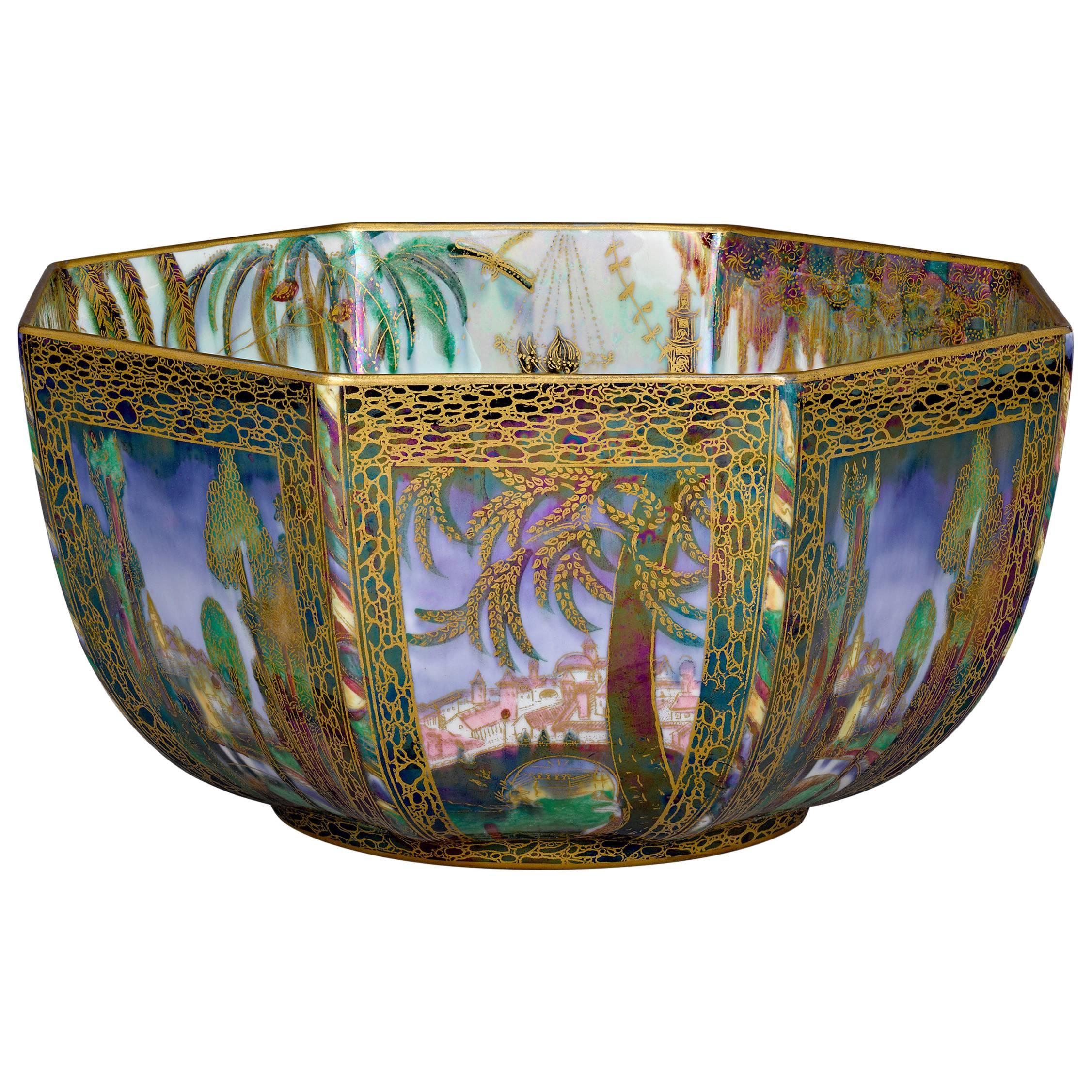 Fairyland Lustre Castle on a Road Bowl by Wedgwood