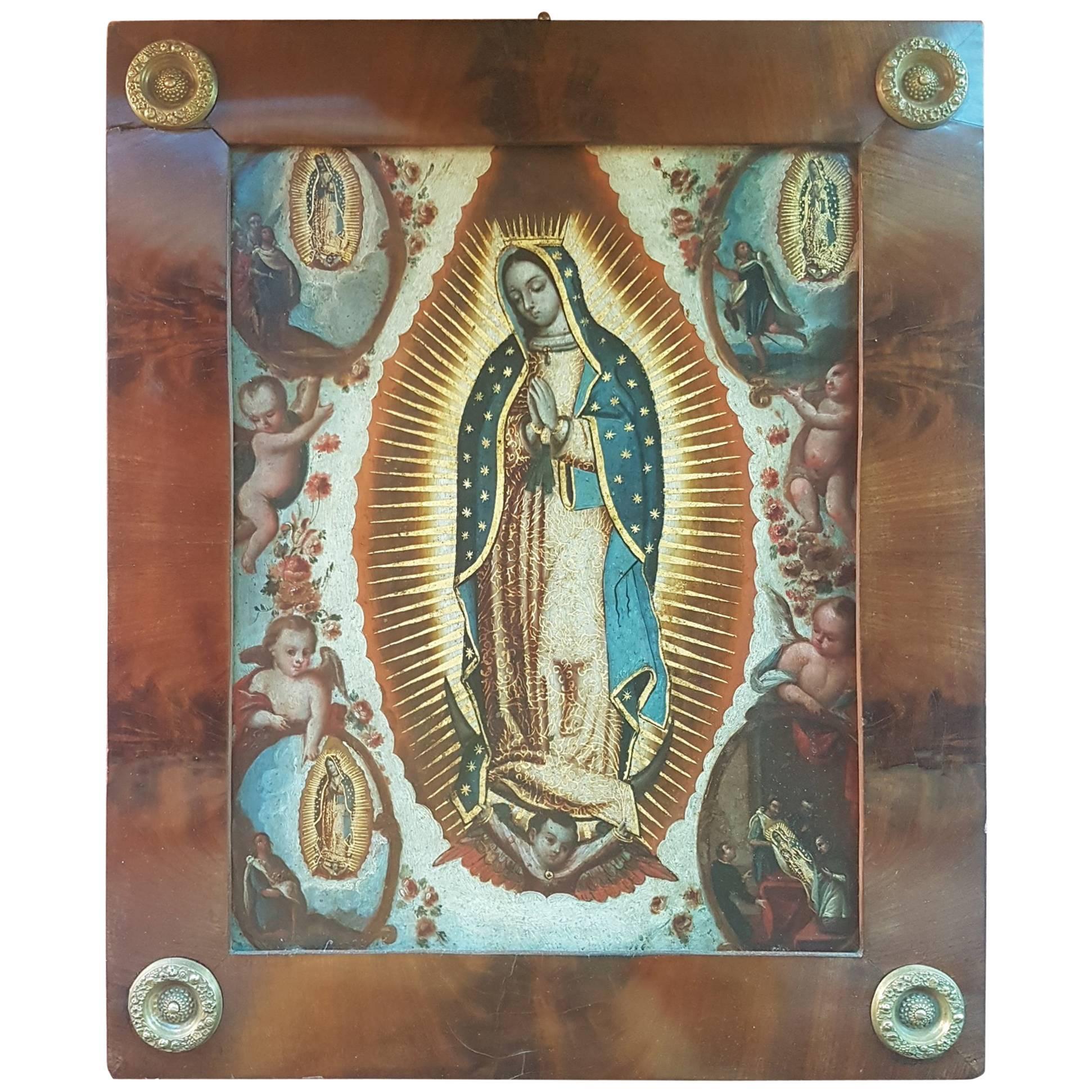 Virgin of Guadalupe, Oil on Copper, 18th Century