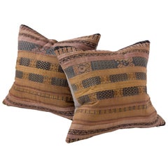 Retro Brown Miao Huang Ping Textile Cushion Embroidery