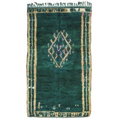 Rare Green Moroccan Berber Rug