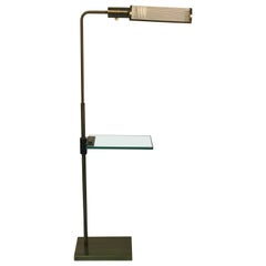Brass and Cut-Glass Pharmacy Floor Lamp by Casella
