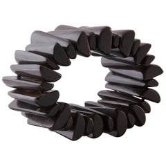 Modern Hand-Carved Ebony Bracelet, circa 1970s