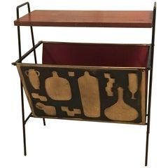 Italian Magazine Rack Brass Accents