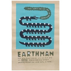 Vintage Jim Houser Earthman Silkscreen Spector Gallery Artwork Philly Margaret Kilgallen