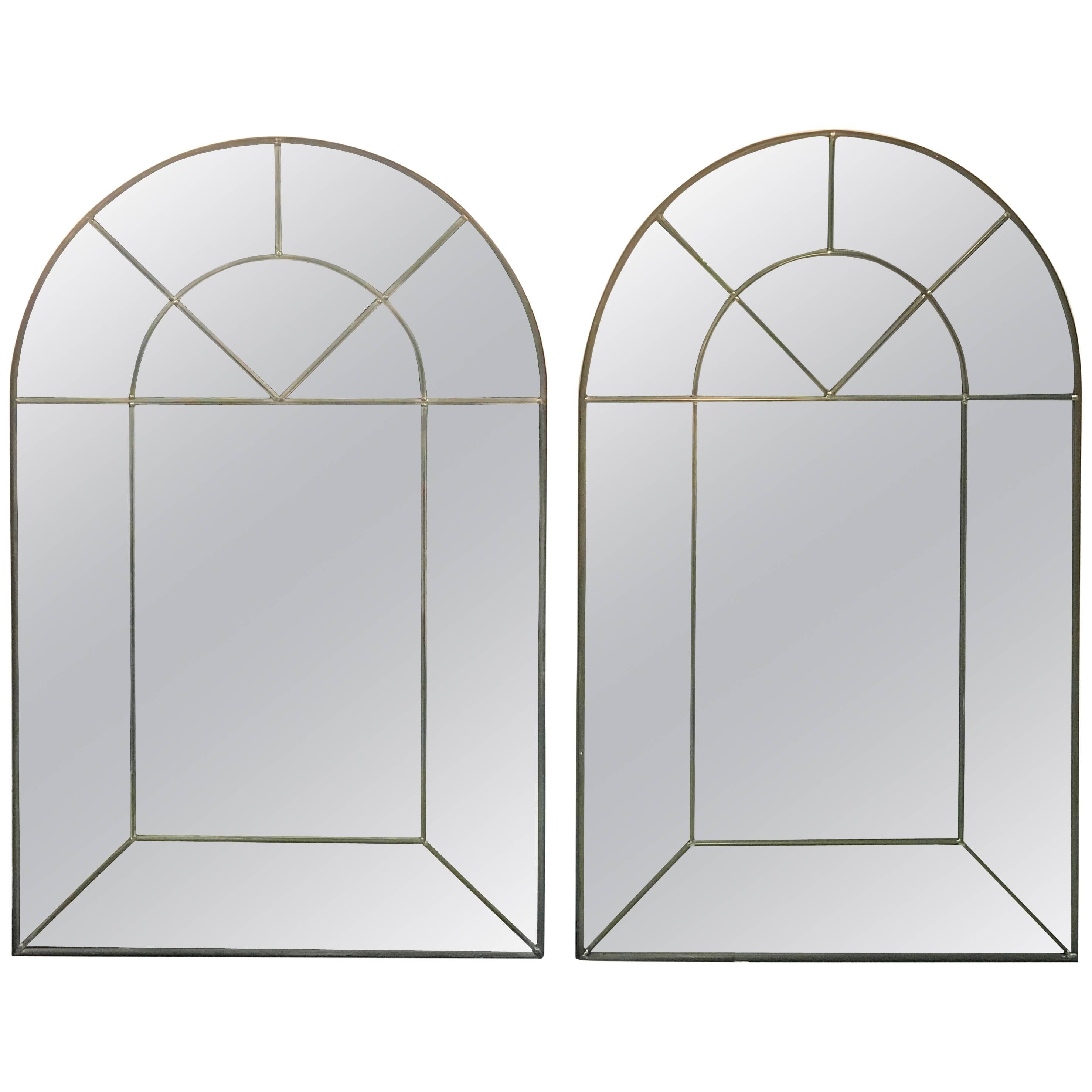 Pair of Arched Mirrors by Carol Canner Signed, 1973 For Sale